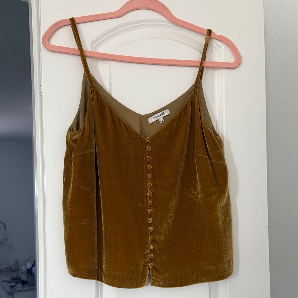 Madewell Velvet Camisole in Rich Gold